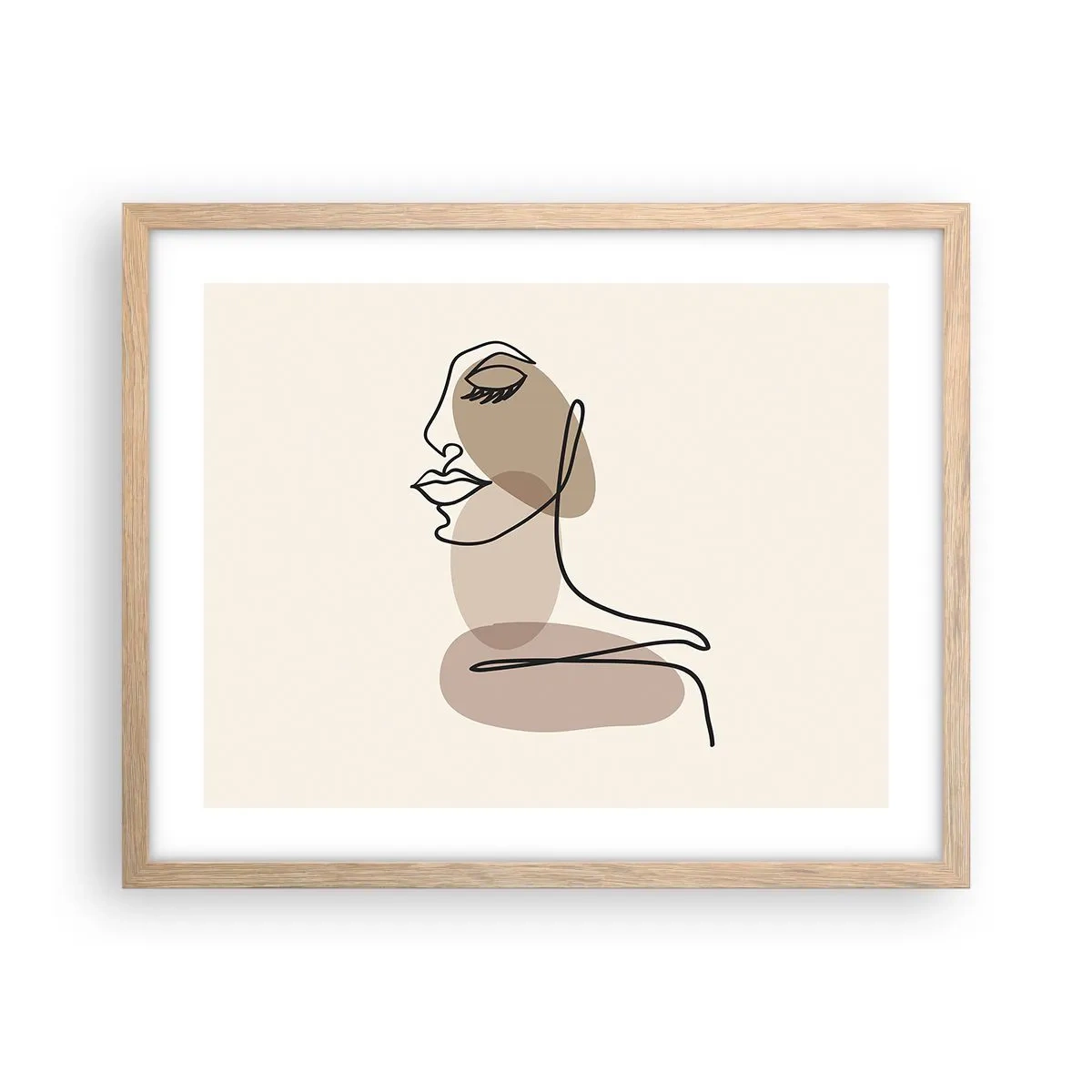 Plakat i ramme af lyst egetræ - Lytter til sig selv - 50x40 cm