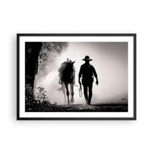 Plakat i sort ramme - En morgen i Texas - 70x50 cm