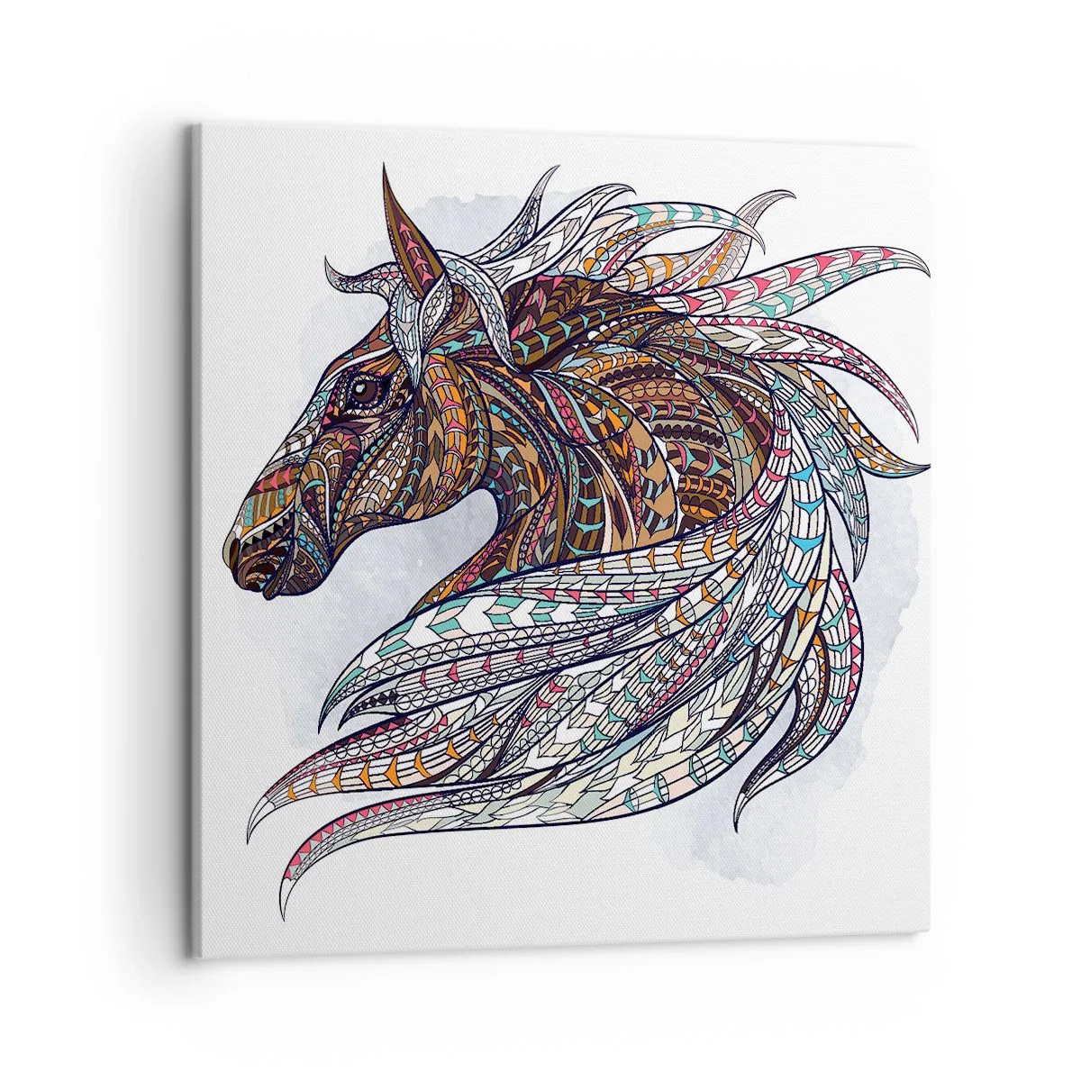 Lærredstryk - Billede på lærred - Den keltiske krigers hest - 50x50 cm
