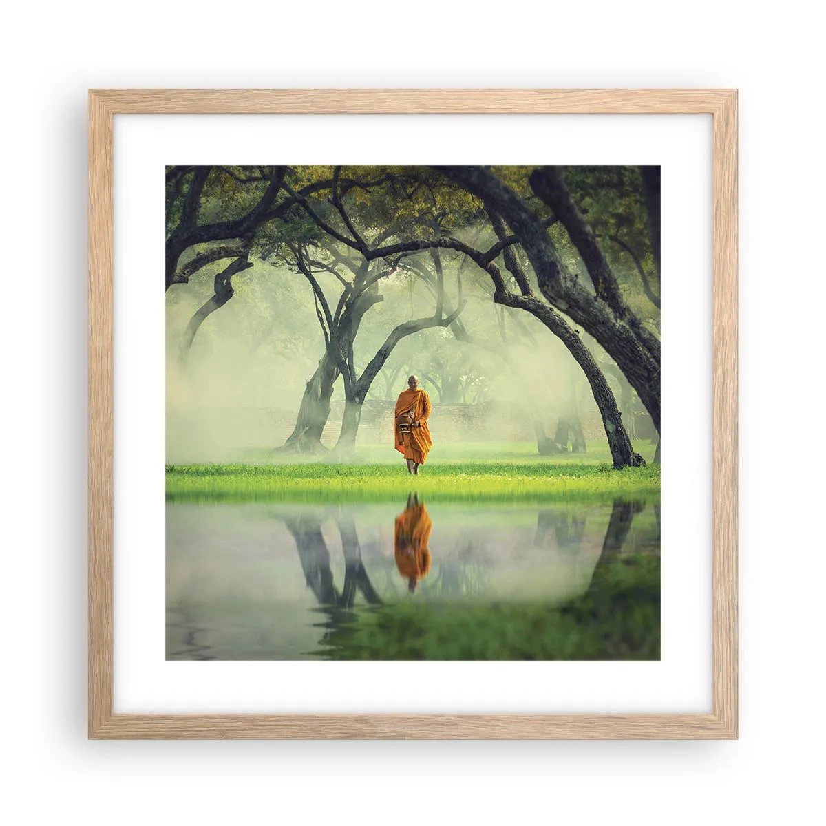 Plakat i ramme af lyst egetræ - På vej mod oplysning - 40x40 cm