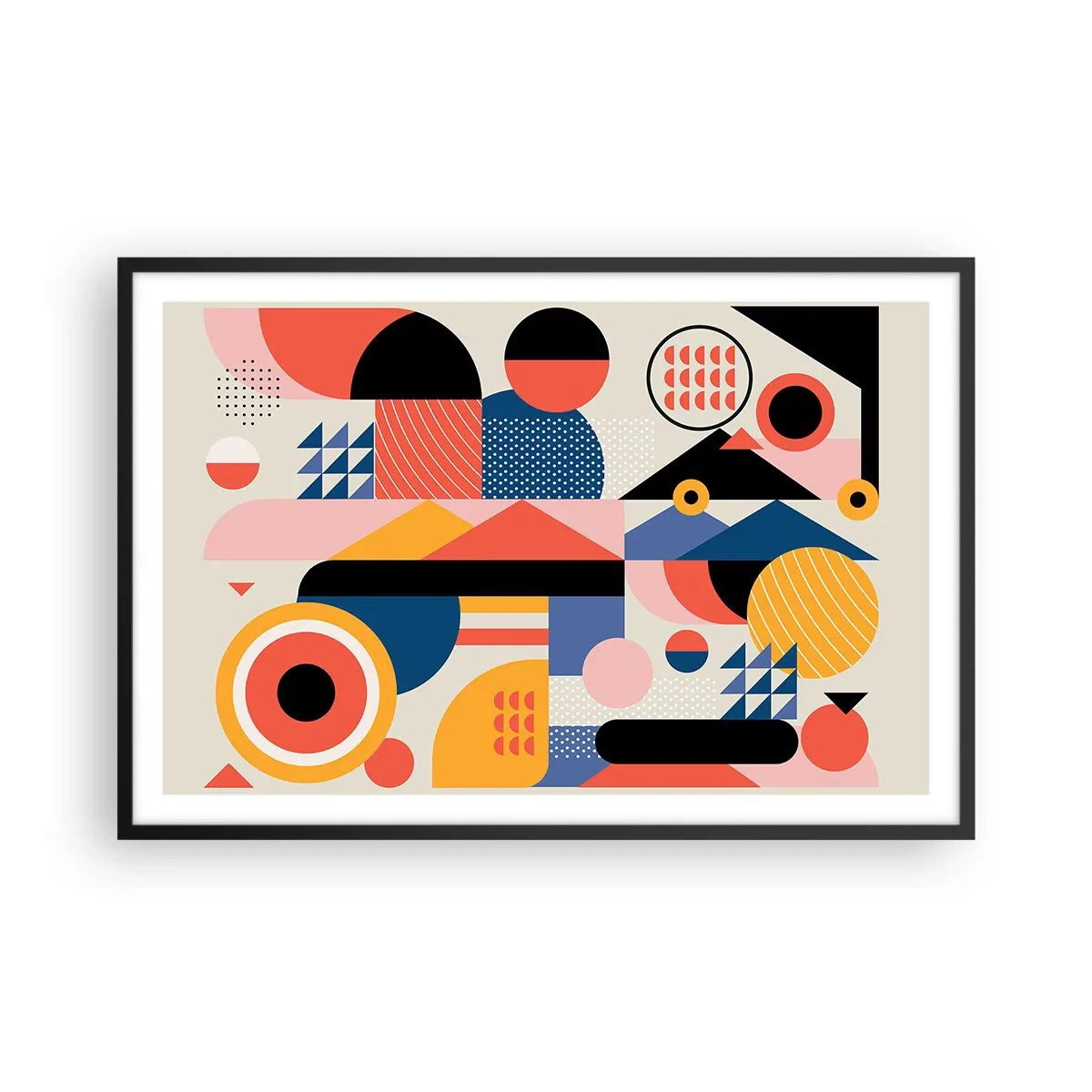 Plakat i sort ramme - Komposition: Leg - 91x61 cm