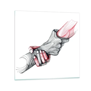 Billede på glas - Du er i gode hænder - 30x30 cm