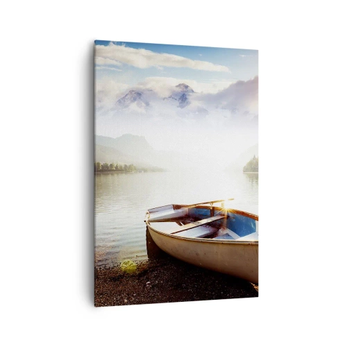 Lærredstryk - Billede på lærred - Over store og klare vande - 70x100 cm