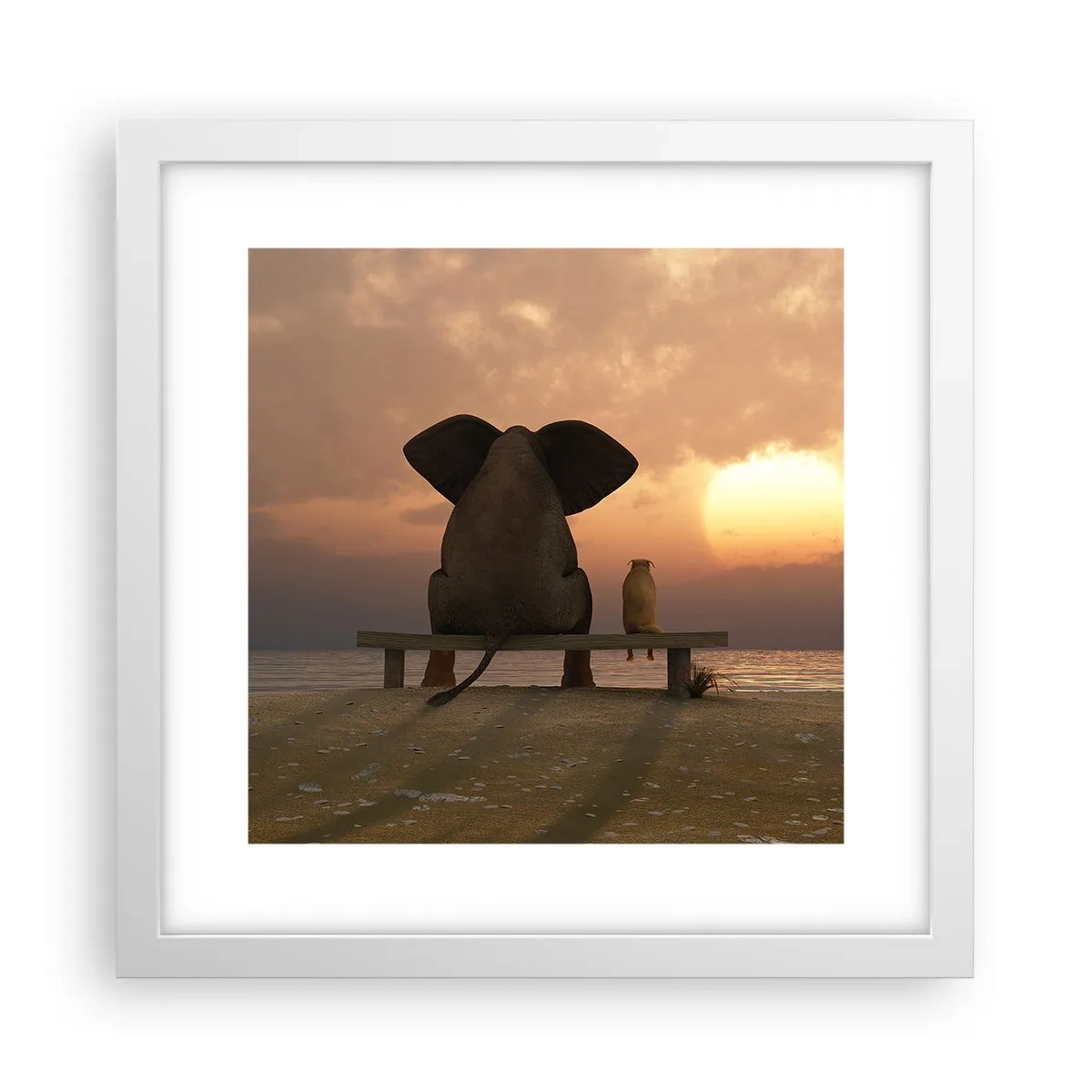 Plakat i hvid ramme - Det er godt at være stille sammen - 30x30 cm