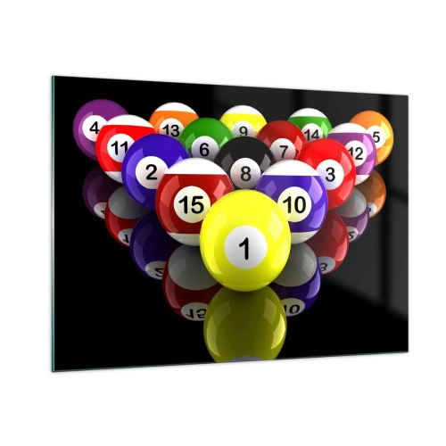 Billede på glas - Forskellige farver af leg - 100x70 cm