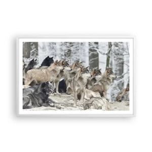 Plakat i hvid ramme - Familie og venner - 91x61 cm