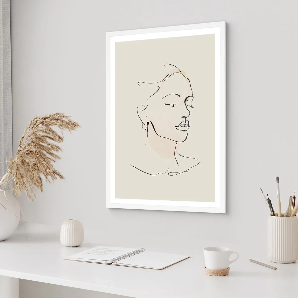 Plakat i hvid ramme - En bestemt linje - 30x40 cm