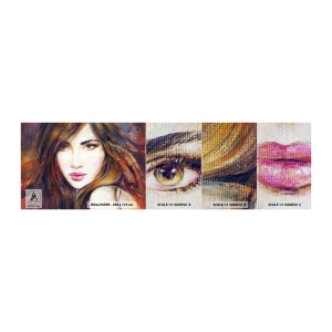 Prøve Fototapet Premium Sand - En øre for dine tanker - Kvindens ansigt, Portræt af en kvinde, Hår - 100x30 cm