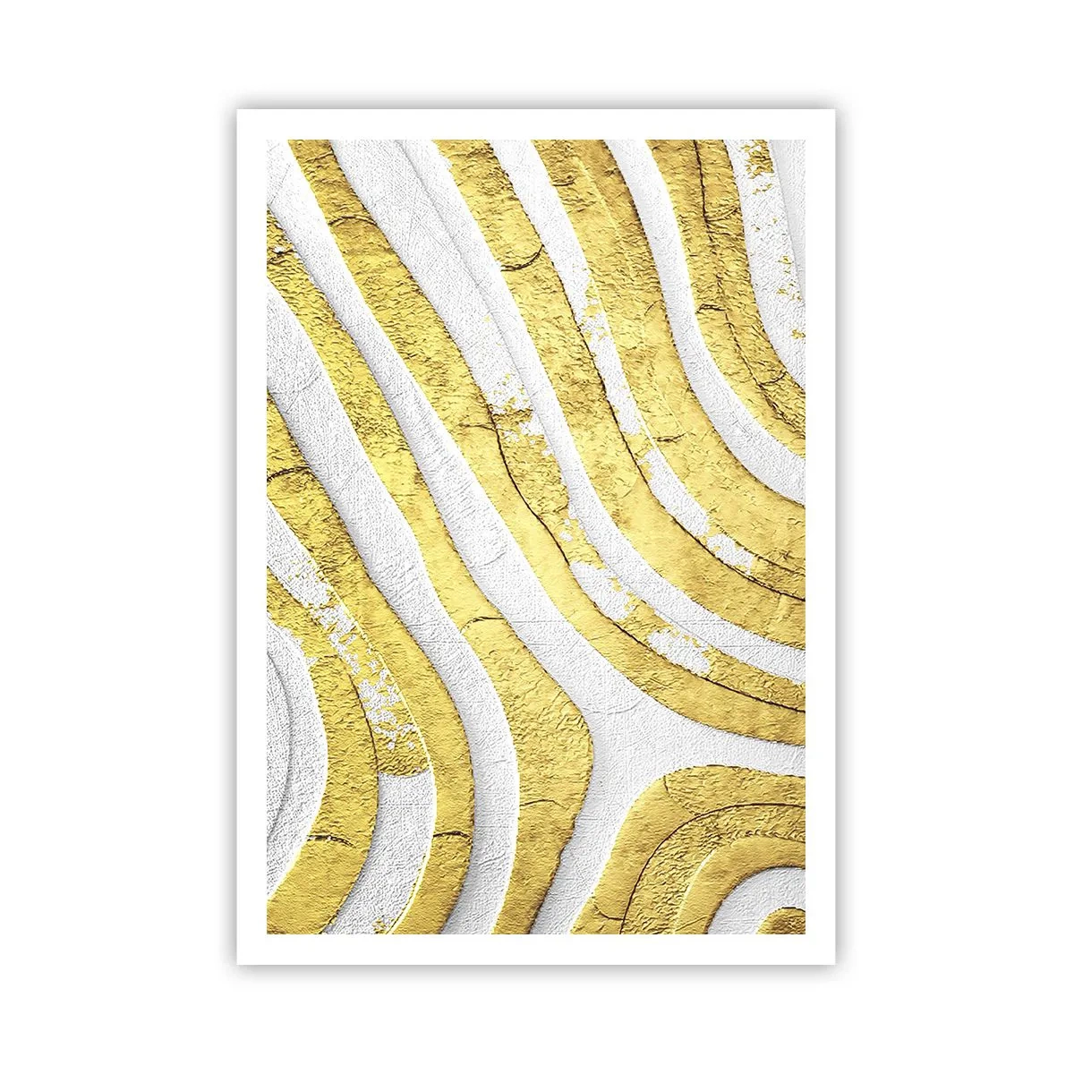 Plakat - Sammensætning i hvidt og guld - 70x100 cm