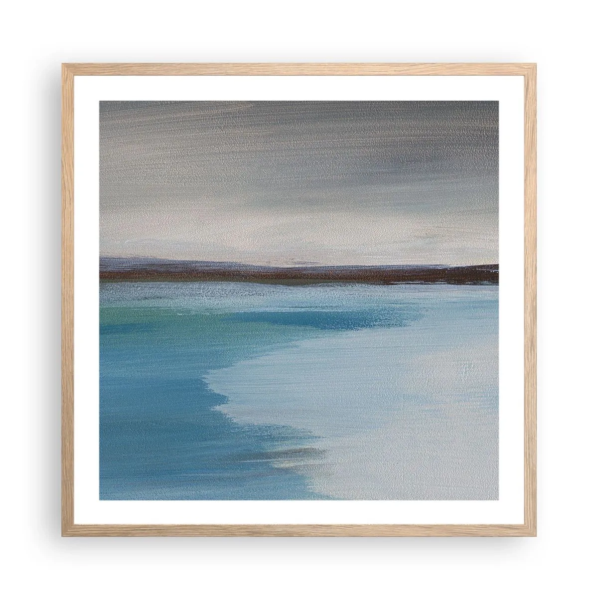 Plakat i ramme af lyst egetræ - Horisontalt landskab - 60x60 cm