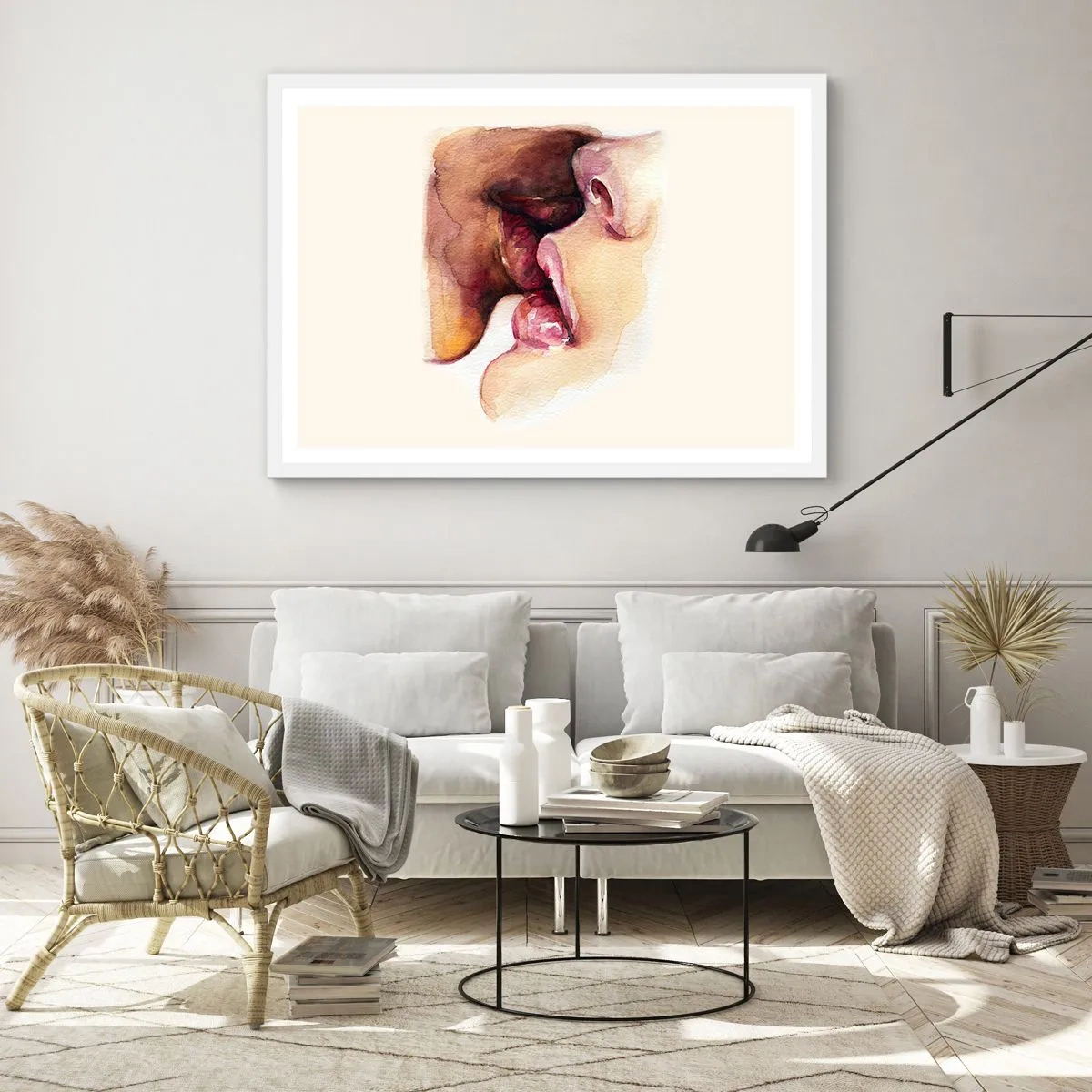 Plakat i hvid ramme - Som nat og dag, jord og himmel - 100x70 cm