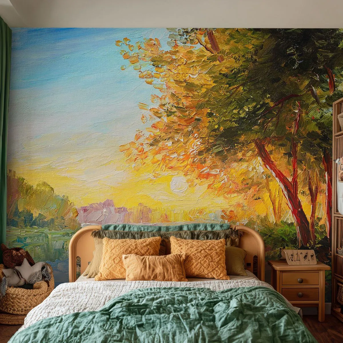 Fototapet Premium Canvas - Et in Arcadia ego - Landskab, flod, Solens stråler - 500x350 cm