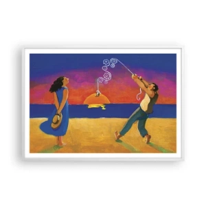 Plakat i hvid ramme - Mere end en stjerne fra himlen - 100x70 cm