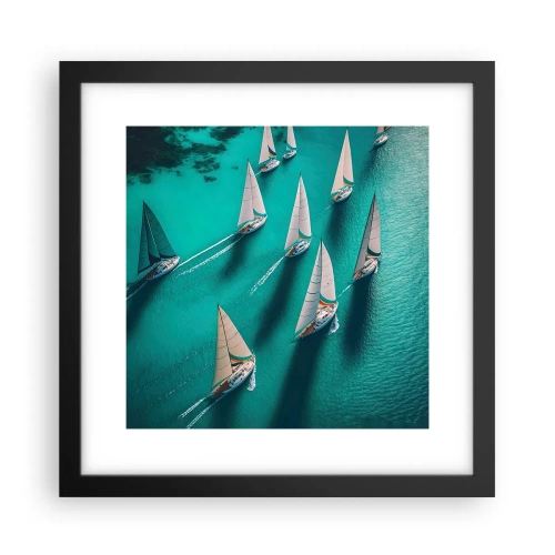 Plakat i sort ramme - Konkurrerer med vinden - 30x30 cm