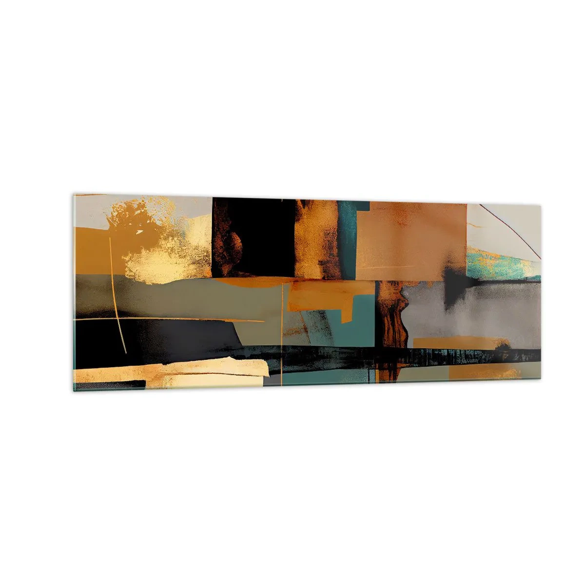 Billede på glas - Abstraktion - lys og skygge - 140x50 cm