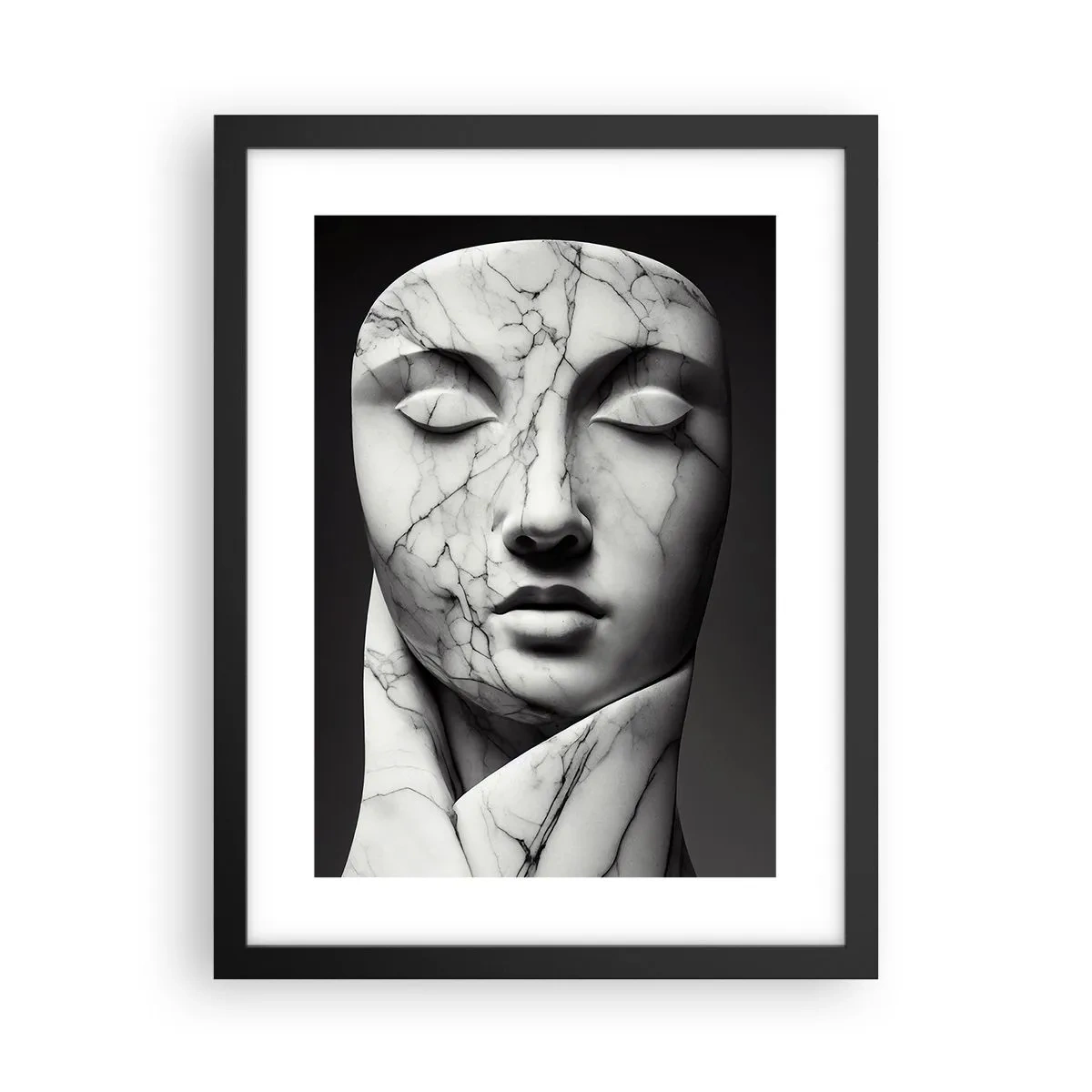 Plakat i sort ramme - Former af marmor - 30x40 cm