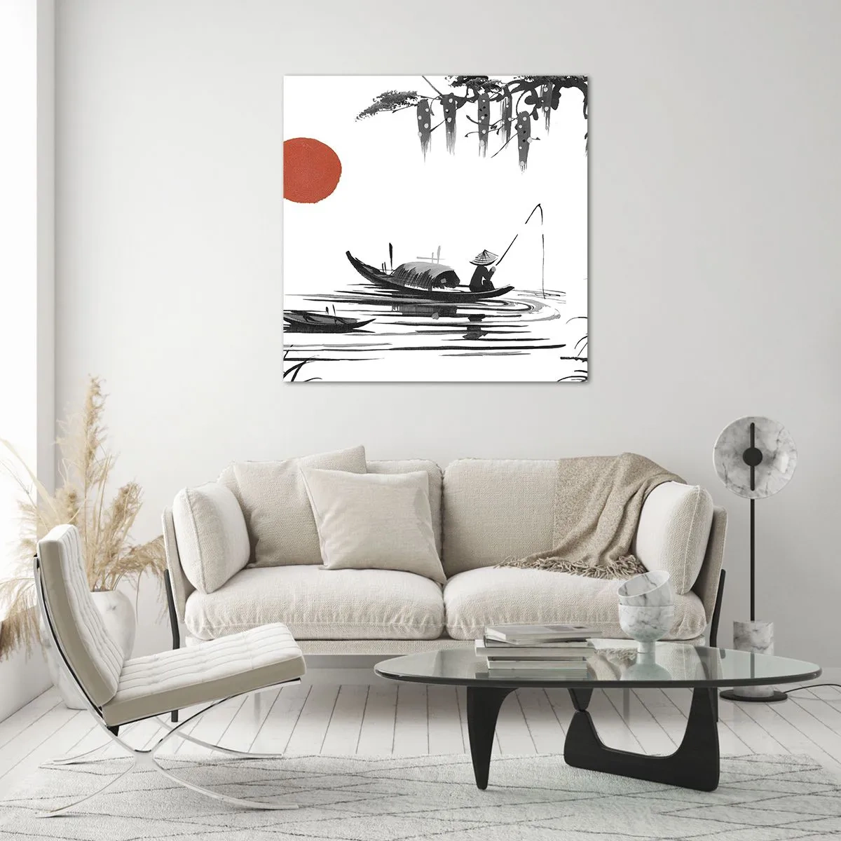 Billede på glas - En asiatisk eftermiddag - 50x50 cm