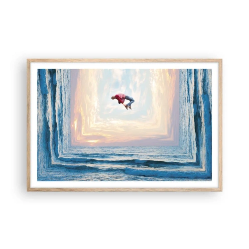 Plakat i ramme af lyst egetræ - Til en anden dimension - 91x61 cm