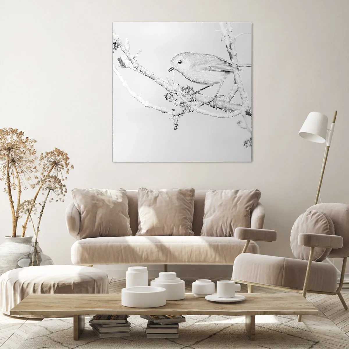 Lærredstryk - Billede på lærred - Vintermorgen - 60x60 cm