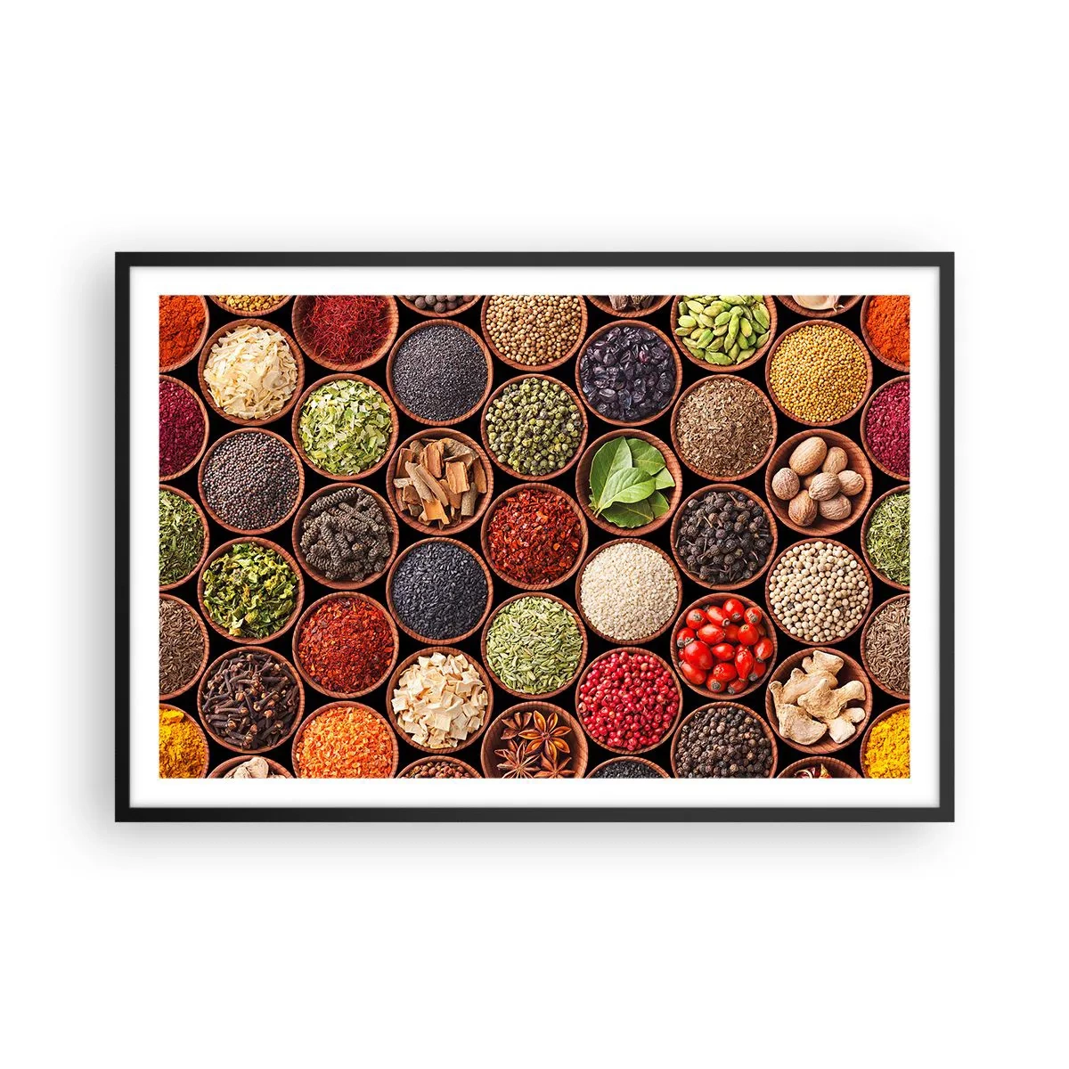 Plakat i sort ramme - Alle verdens smage - 91x61 cm