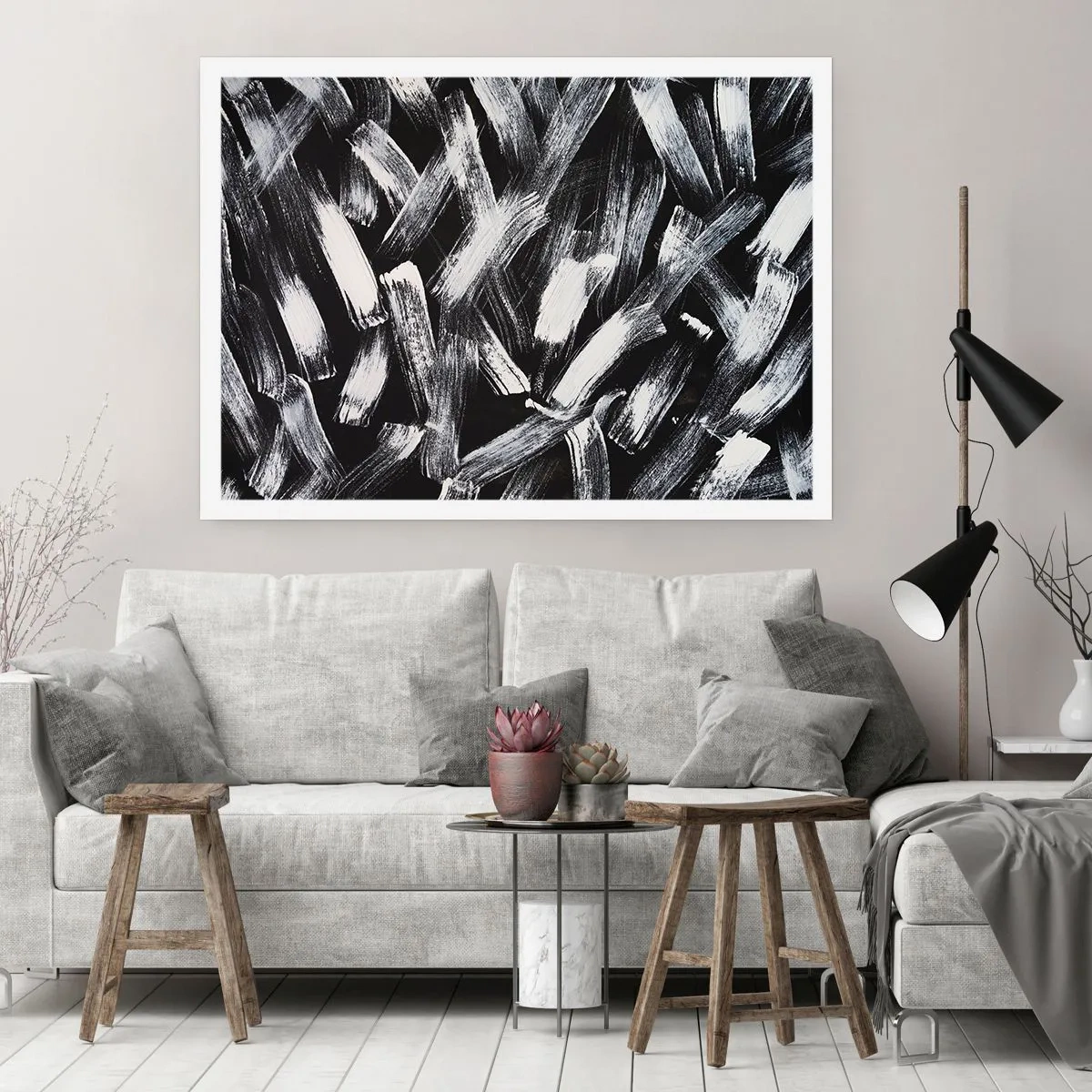 Plakat - Abstraktion i den industrielle ånd - 100x70 cm