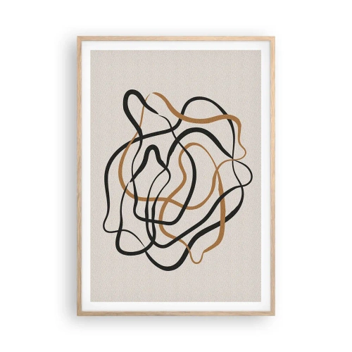 Plakat i ramme af lyst egetræ - Alt er gået galt - 70x100 cm