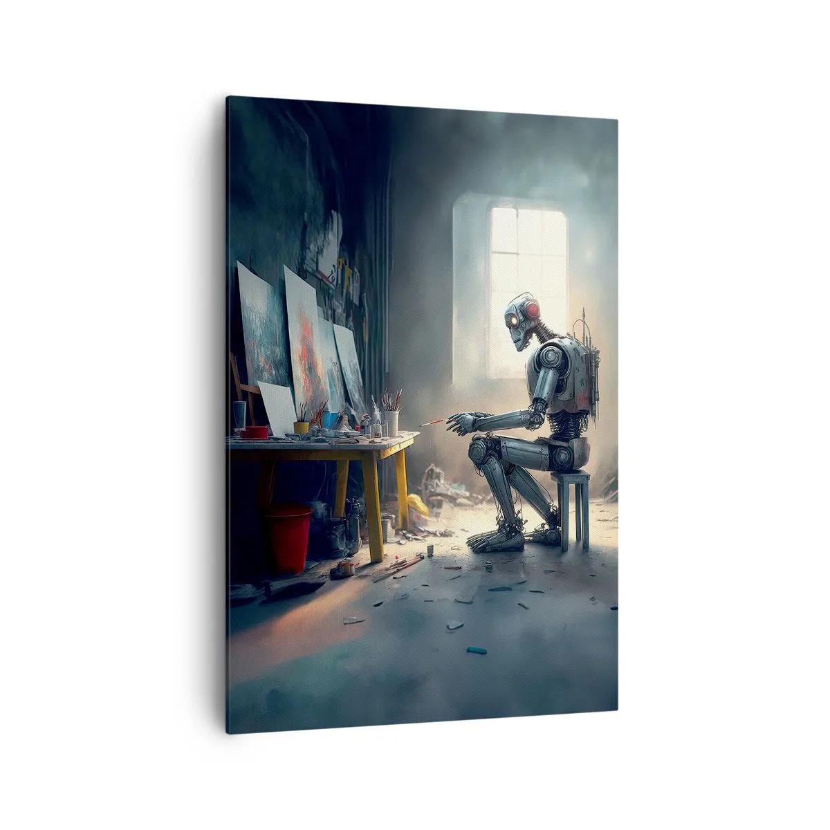 Lærredstryk - Billede på lærred - Den skabende handling - 70x100 cm