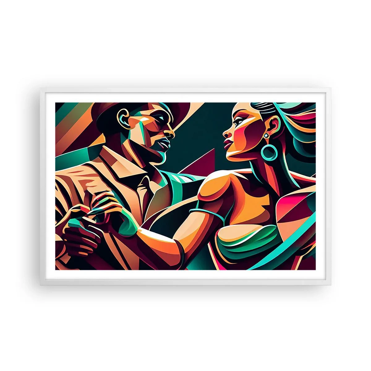 Plakat i hvid ramme - I hjertets rytme - 91x61 cm