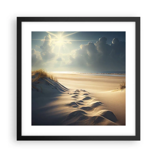 Plakat i sort ramme - Beroligende landskab - 40x40 cm