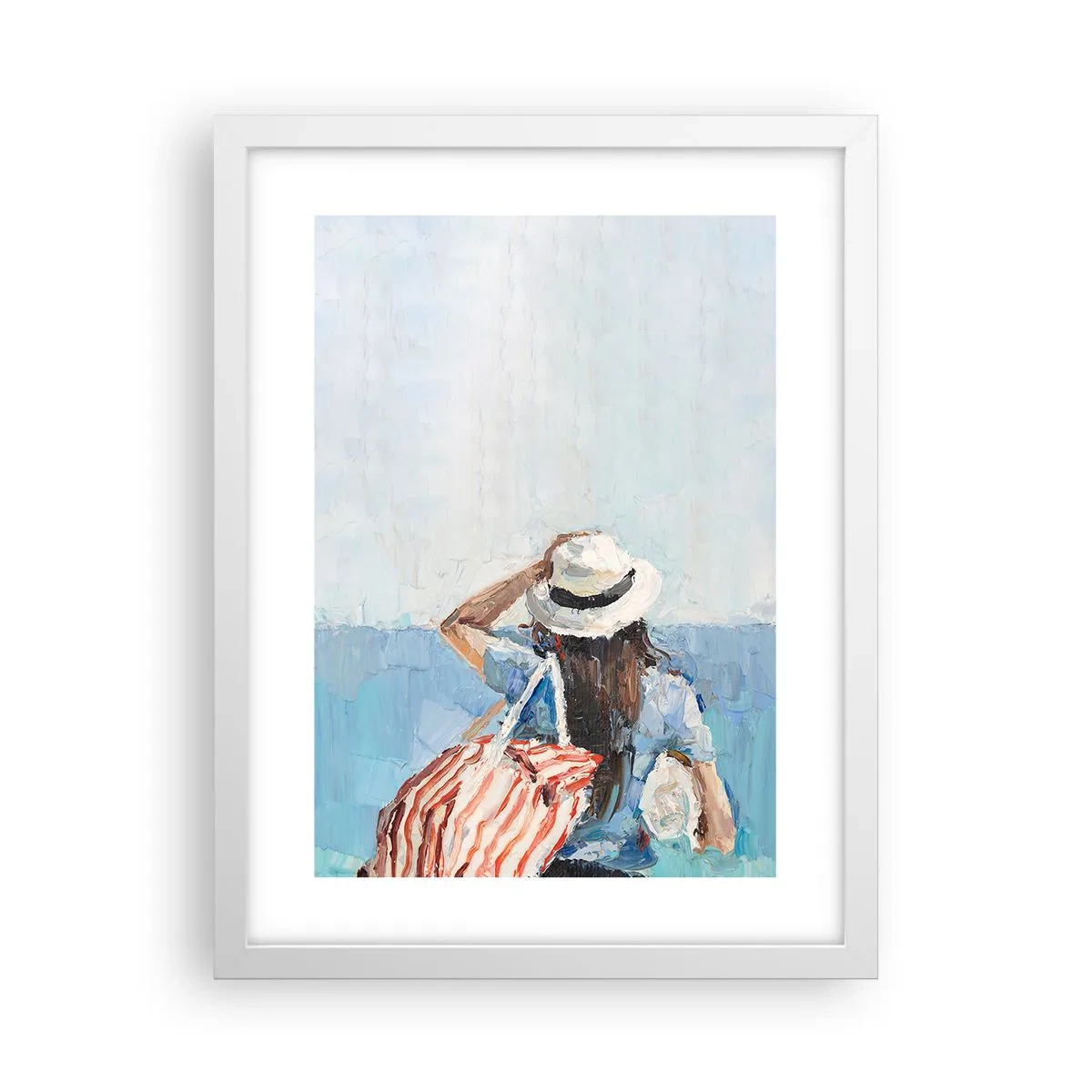 Plakat i hvid ramme - Velkommen på ferie - 30x40 cm