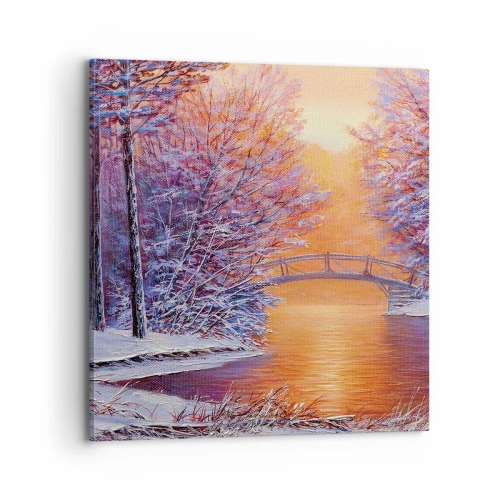 Lærredstryk - Billede på lærred - Lad os mødes her - 70x70 cm