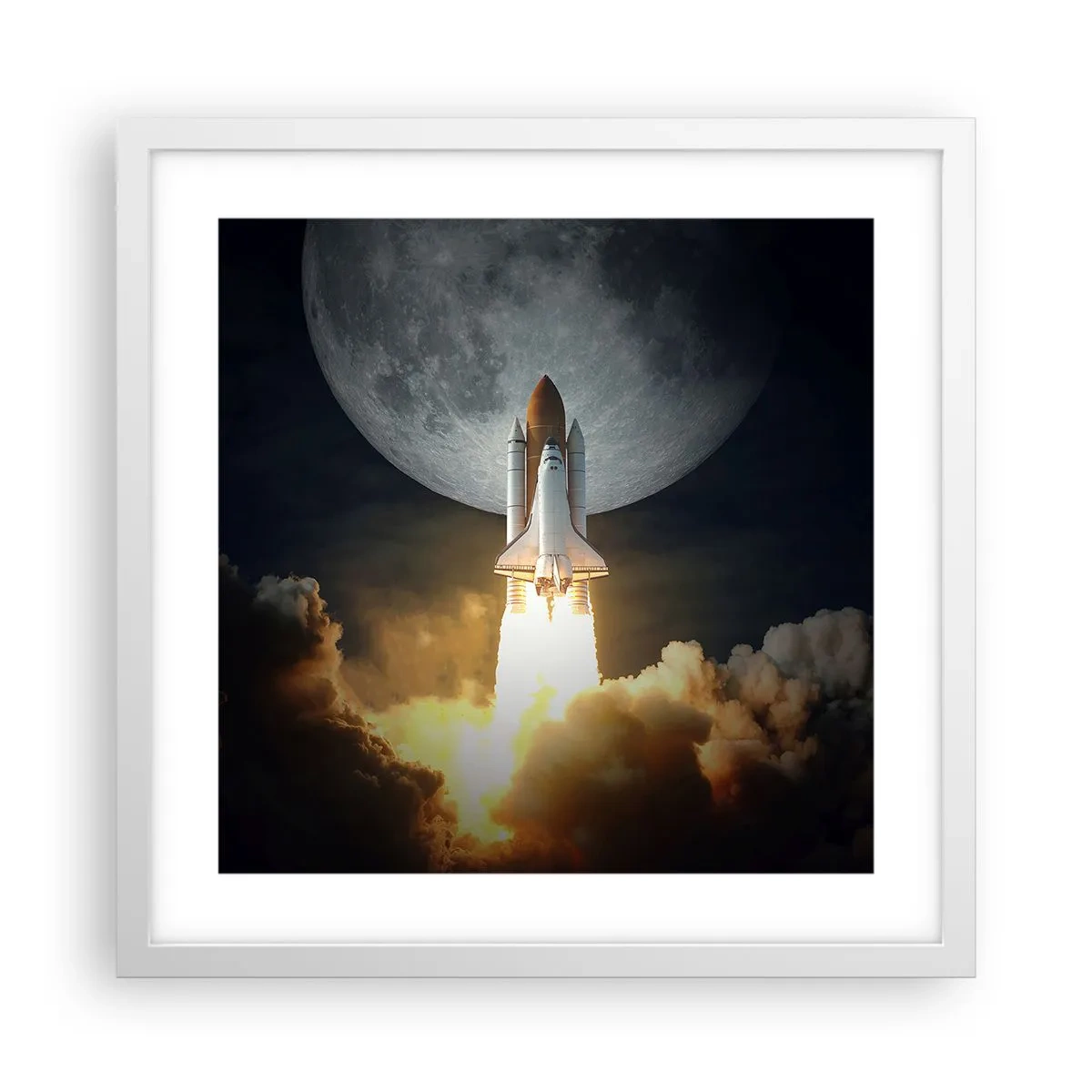 Plakat i hvid ramme - Begyndelsen på et overjordisk eventyr - 40x40 cm