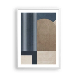 Plakat i hvid ramme - En komposition af enkelhed og rundhed - 50x70 cm