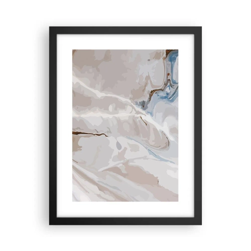 Plakat i sort ramme - Blå slynger sig under det hvide - 30x40 cm