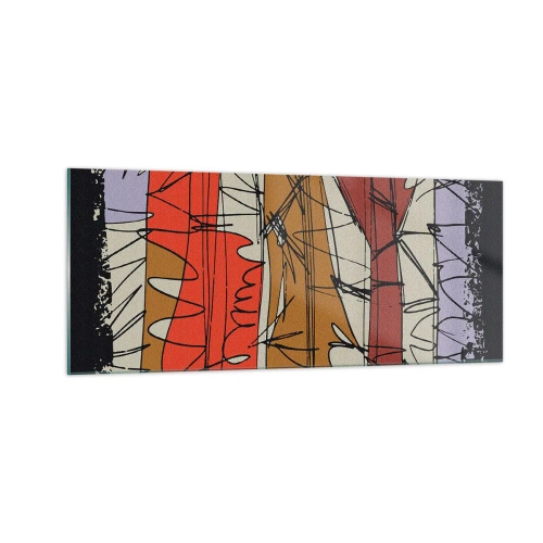 Billede på glas - Spontan komposition - 100x40 cm