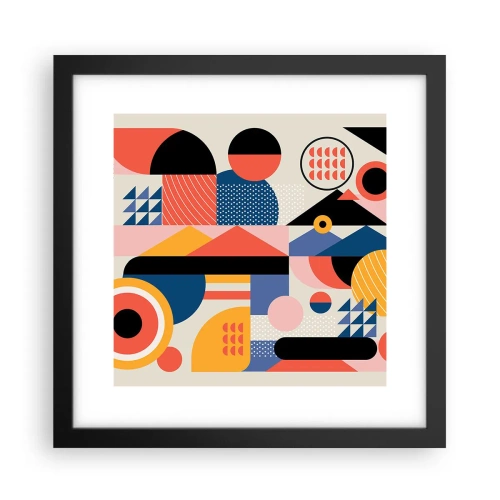 Plakat i sort ramme - Komposition: Leg - 30x30 cm
