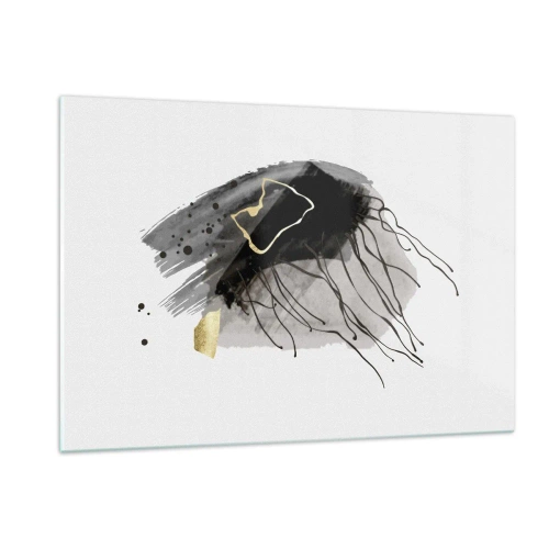 Billede på glas - I sort og guld - 120x80 cm