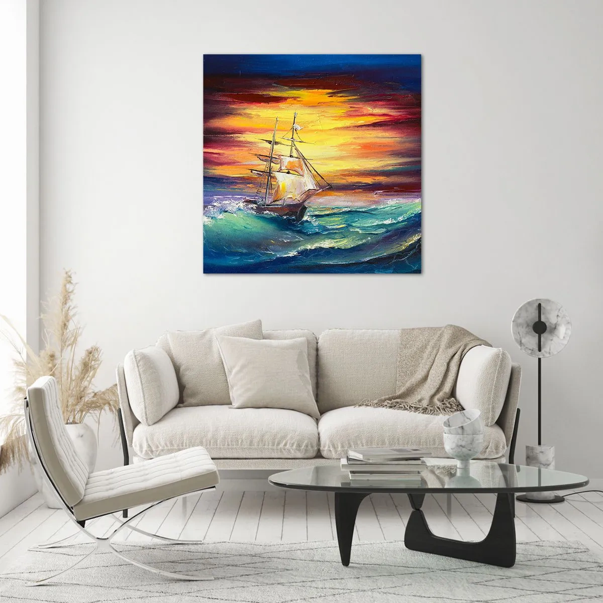 Billede på glas - At trodse bølgerne - 70x70 cm