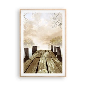 Plakat i ramme af lyst egetræ - Efterårets blide tristhed - 61x91 cm