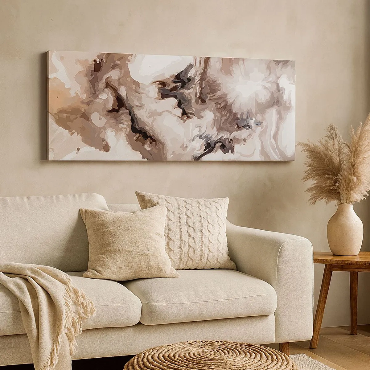 Lærredstryk - Billede på lærred - En galakses fødsel - 100x40 cm