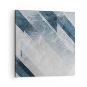 Lærredstryk - Billede på lærred - Rumlig komposition - bevægelse af gråtoner - 50x50 cm