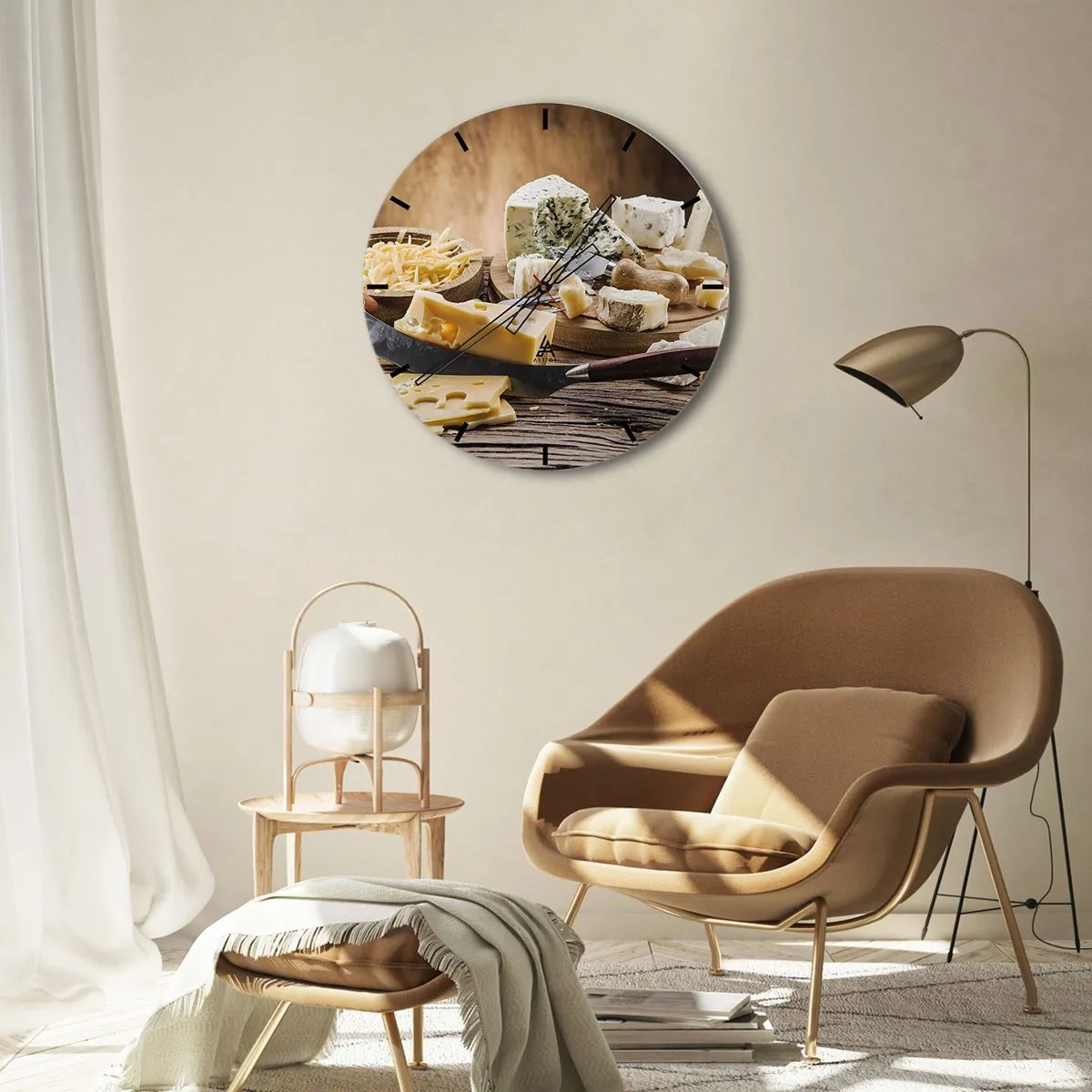 Vægur, Uret - Smil til osten - 40x40 cm