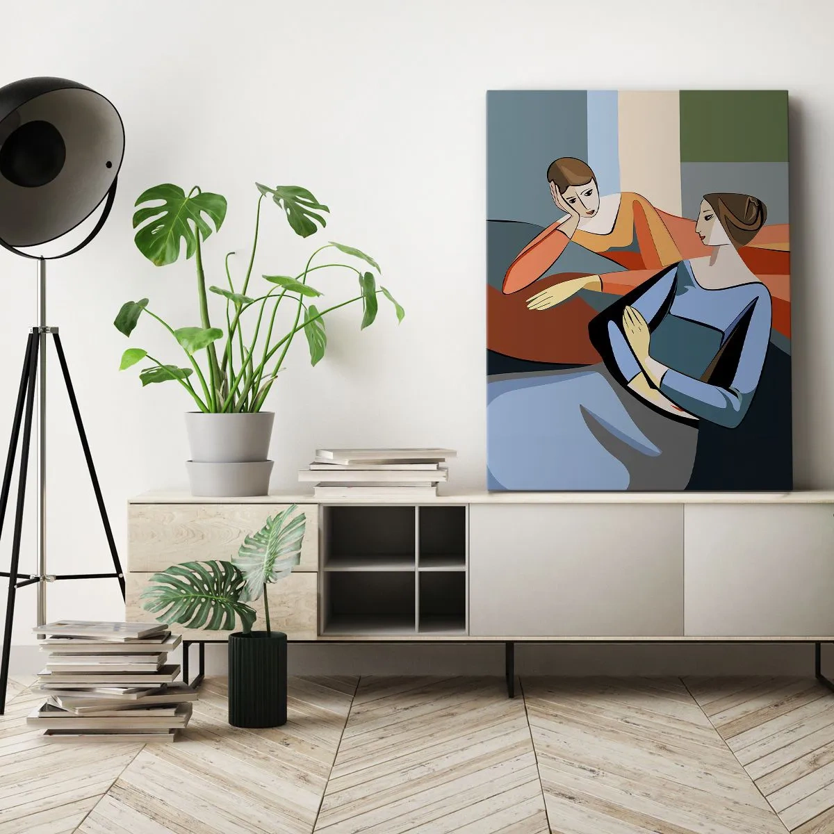 Lærredstryk - Billede på lærred - Et øjeblik af fortrolighed - 50x70 cm