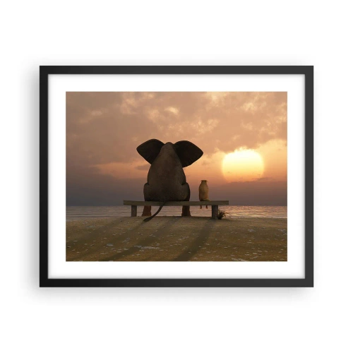Plakat i sort ramme - Det er godt at være stille sammen - 50x40 cm