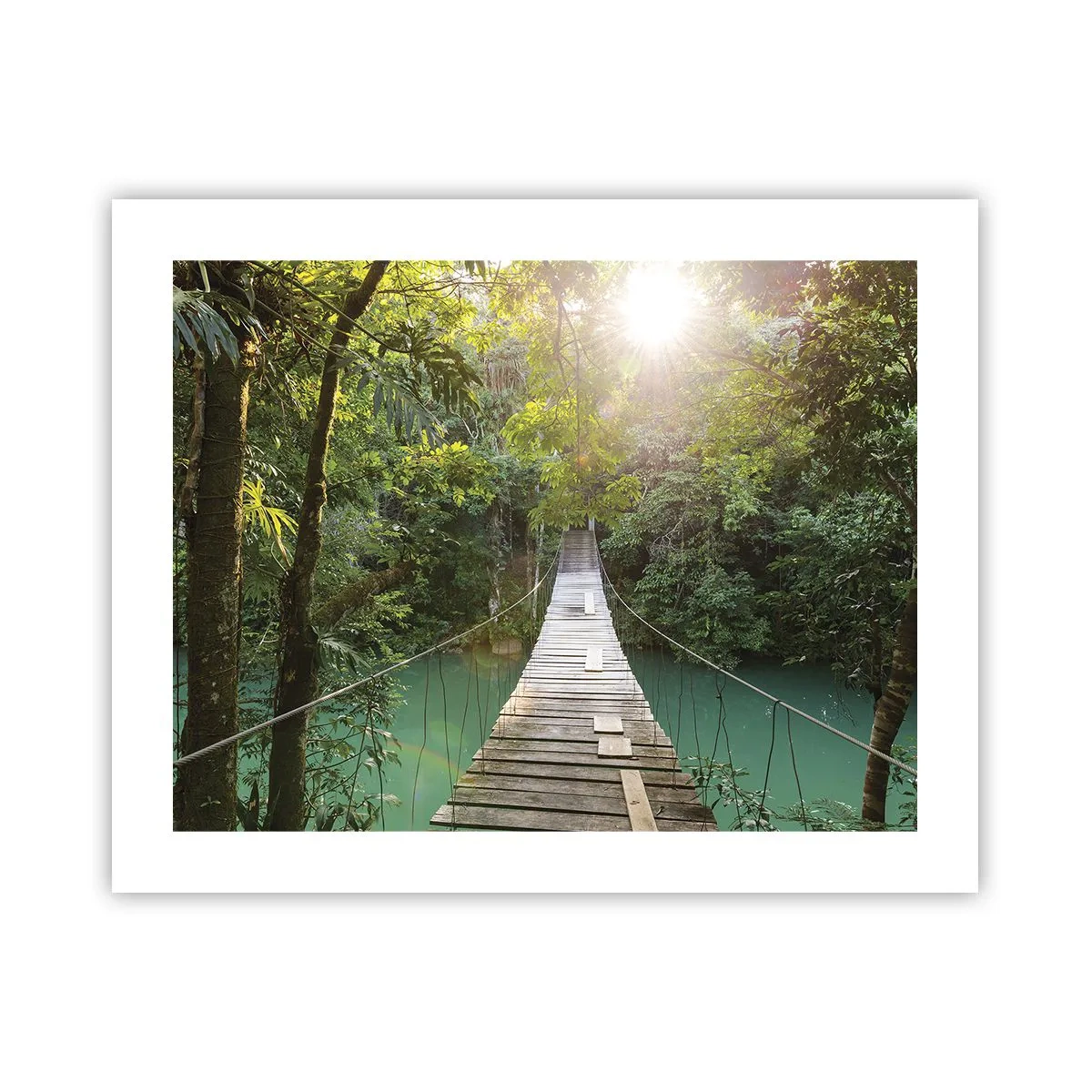 Plakat - Over det azurblå vand til den azurblå skov - 50x40 cm