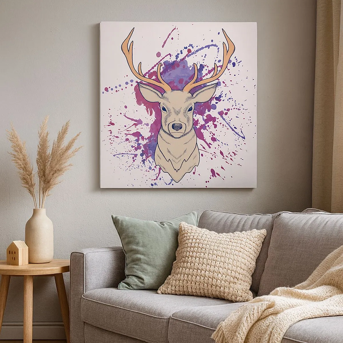 Lærredstryk - Billede på lærred - Mod og balance - 30x30 cm