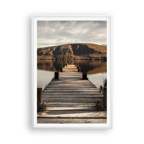 Plakat i hvid ramme - Et landskab i stilhed - 70x100 cm