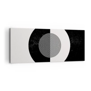 Lærredstryk - Billede på lærred - Harmoni i sort og hvidt - 100x40 cm
