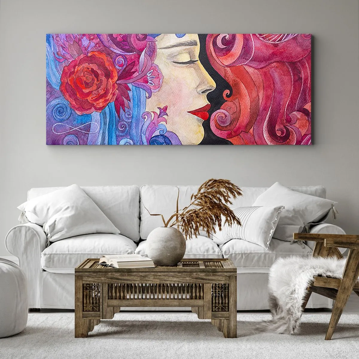 Lærredstryk - Billede på lærred - Art Nouveau er stadig i live - 140x50 cm