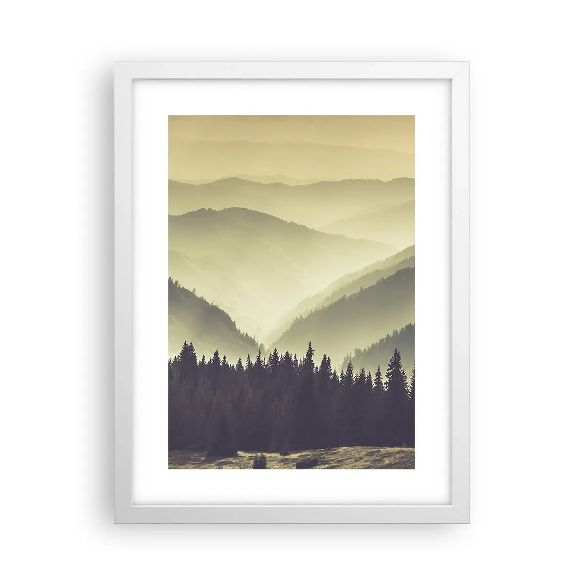 Plakat i hvid ramme - Bag de syv bjerge... - 30x40 cm